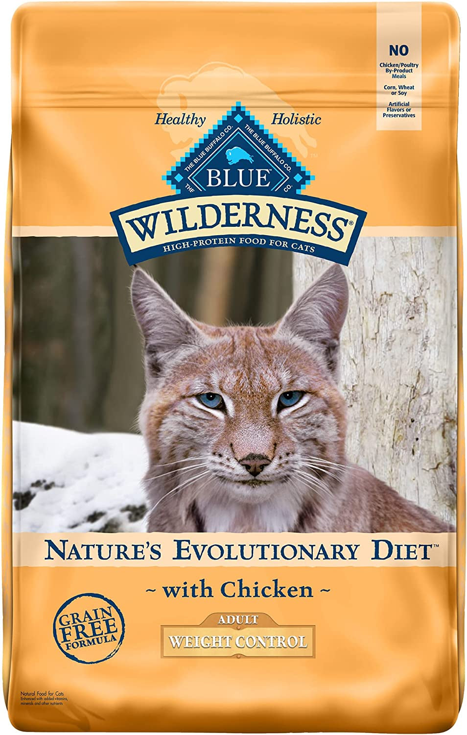 Blue Buffalo Wilderness High Protein, Natural Adult Weight Control Dry Cat Food, Chicken 11-Lb