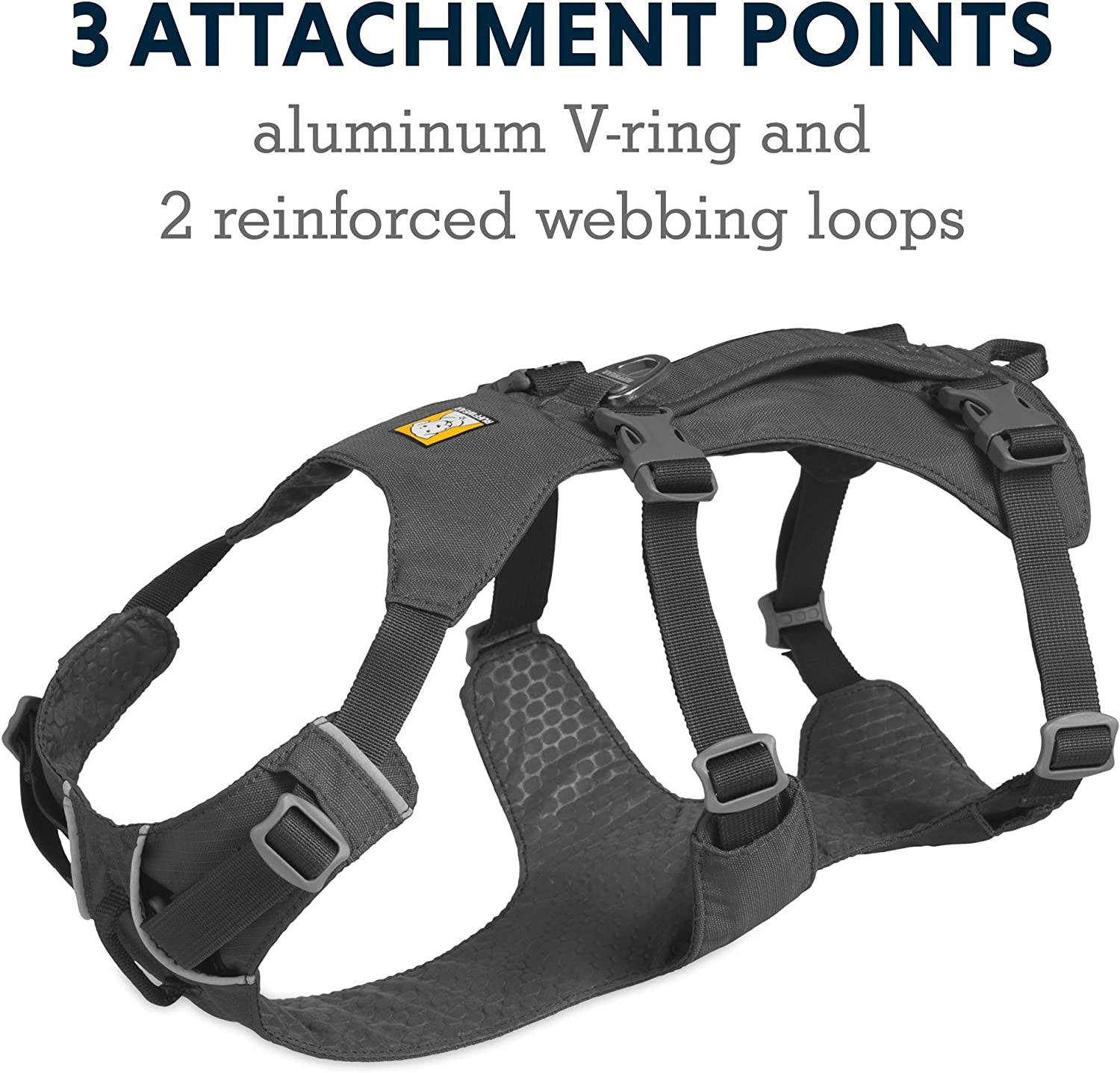 , Flagline Dog Harness, Lightweight Lift-And-Assist Harness with Padded Handle, Granite Gray, Large/X-Large