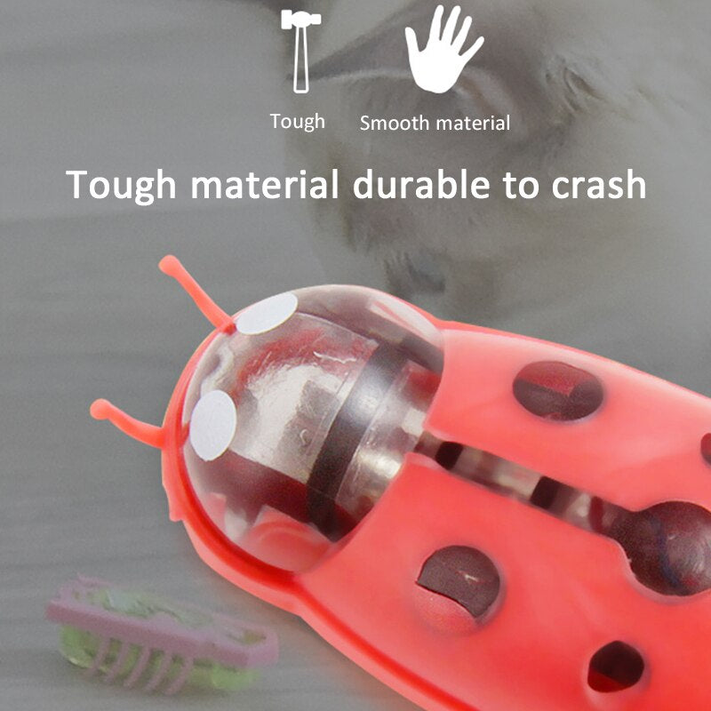 Electric Bug Cat Toy Cat Escaping Obstacles Automatically Turn over Electric Cat Pet Toy Insects Interactive Toys Colour Random
