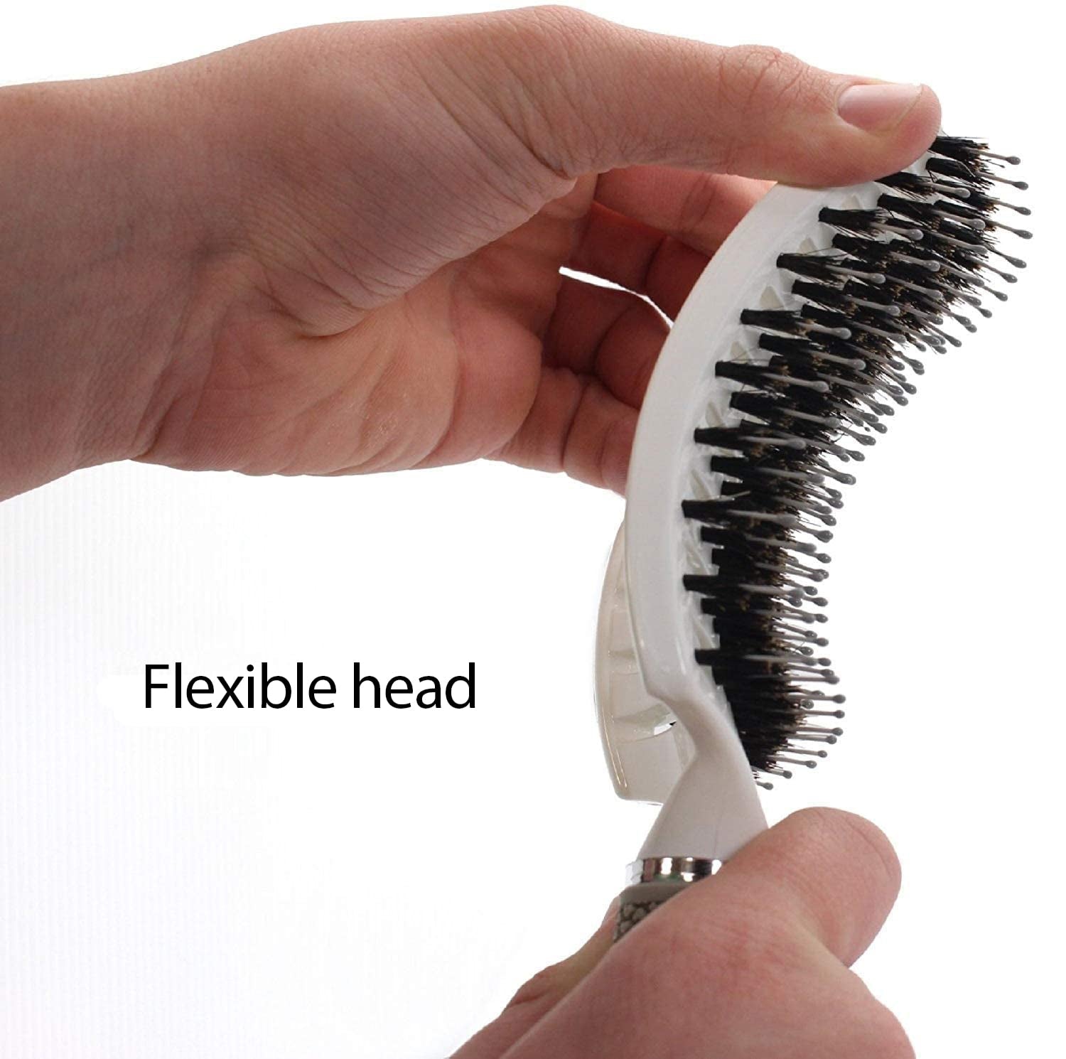 Boar Bristle Hair Brush Set – Curved and Vented for Wet and Dry Detangling Hair Brush for Women Long, Thick, Thin, Curly & Tangled Hair Vent Brush - Stocking Stuffers Gift Kit