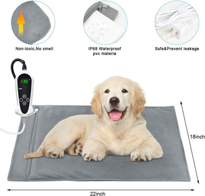 Pet Heating Pad, Upgraded Electric Dog Cat Heating Pad Indoor Waterproof, Auto Power off (Large: 22"X 18")