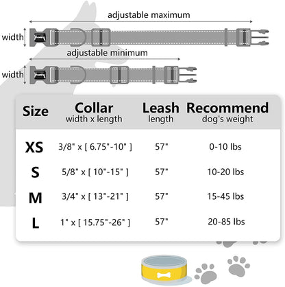 Dog Collar and Leash Set for Daily Outdoor Walking Running Training, Space Design for Small Boys Girls Dogs Cats Pets, S-Up to 20LBS