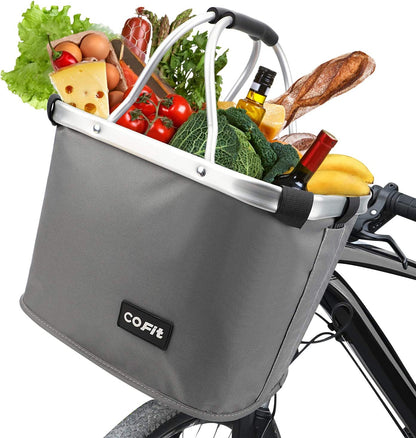 COFIT Detachable Bike Basket, Multi-Purpose Bicycle Handlebar Basket for Pet, Shopping, Commuter, Camping and Outdoor