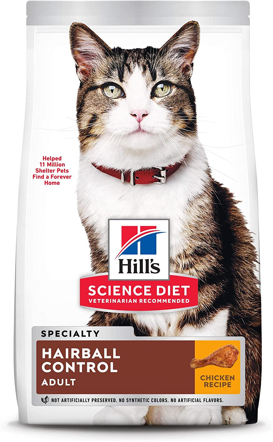 Hill'S Science Diet Dry Cat Food, Adult, Hairball Control, Chicken Recipe, 7 Lb. Bag