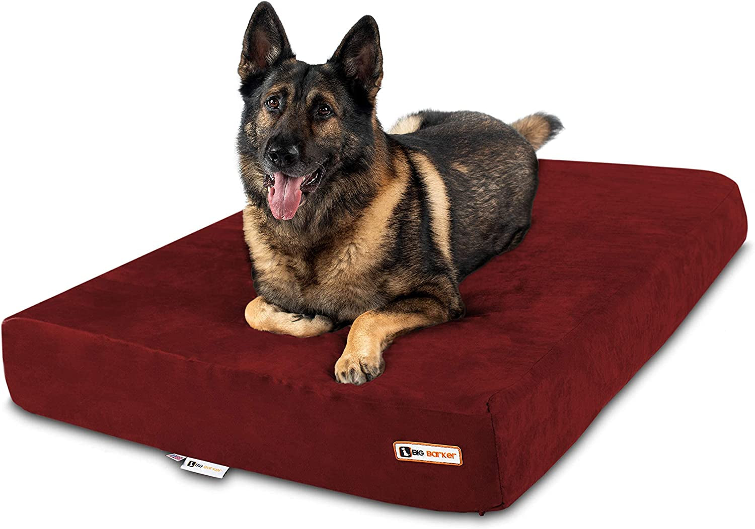 Sleek Orthopedic Dog Bed - 7” Dog Sofa Bed for Large Dogs W/Washable Microsuede Cover - Sleek Elevated Dog Bed Made in the USA W/ 10-Year Warranty (Sleek, XL, Burgundy)