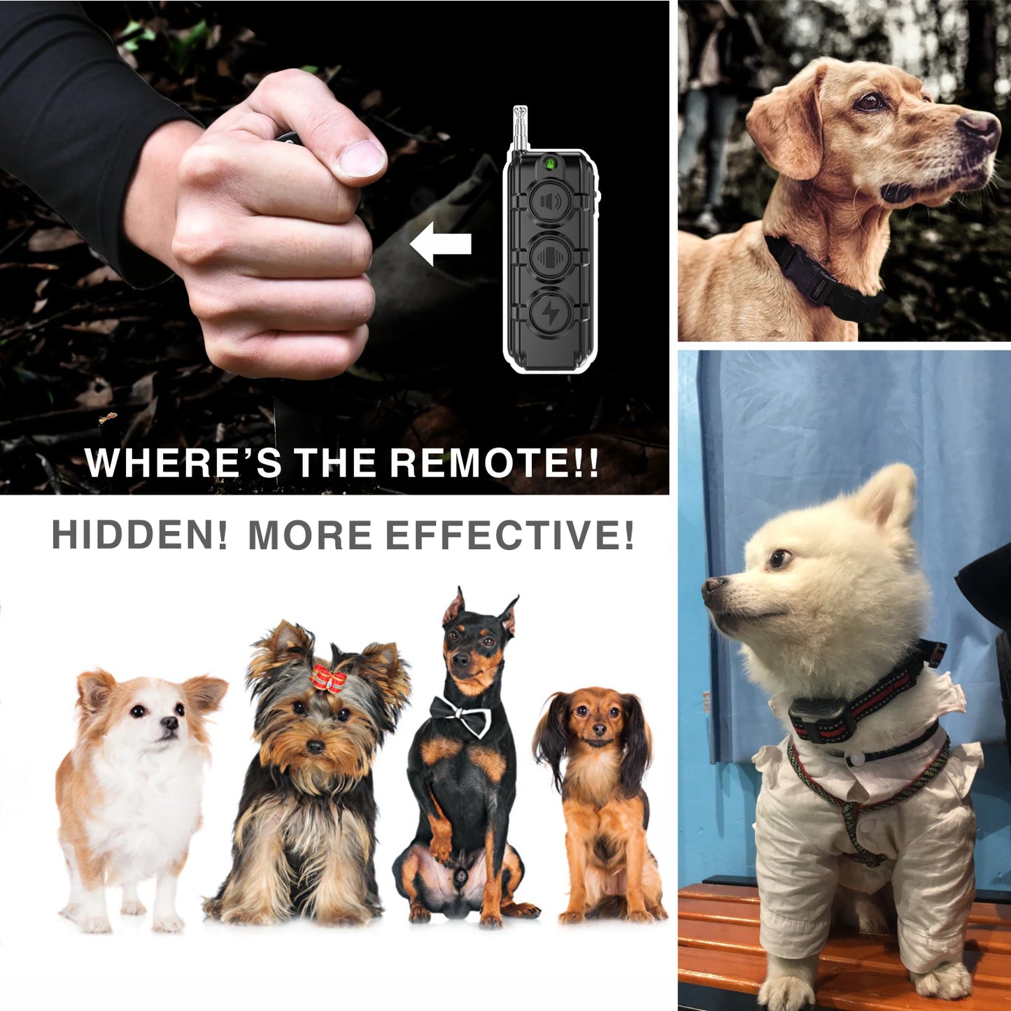 Puppy Small Dog Training Collar Rechargeable anti Bark Dog Electric Collar Waterproof Remote Control 400M Pet Product