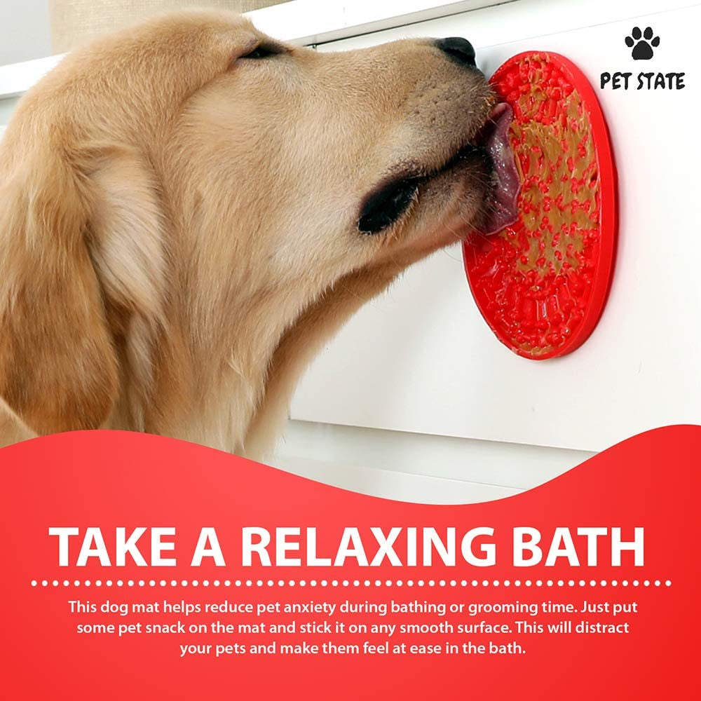 Lick Pad for Dog, Boredom and Anxiety Reducer for Dog Bath, 3 Pcs Dog Slow Feeder, Super Strong Suction on Wall, Dog Peanut Butter Lick Pad