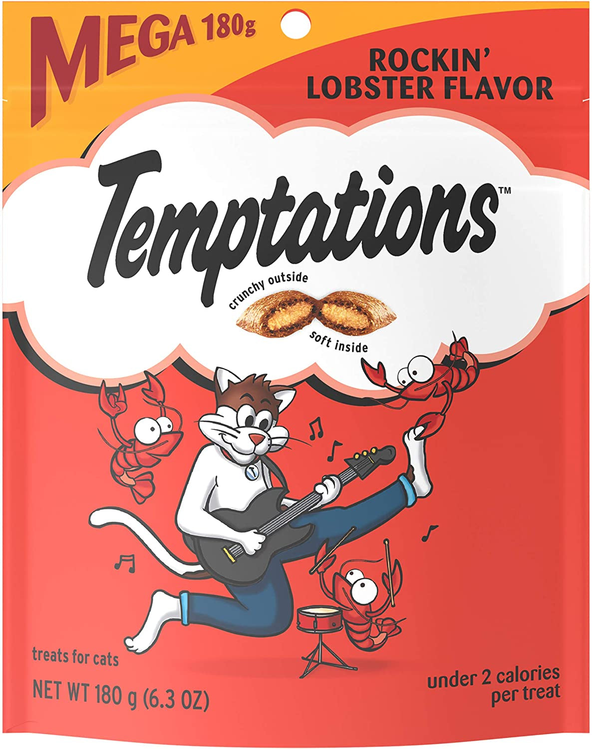 TEMPTATIONS Cat Treats Rockin' Lobster Flavor, (10) 6.3 Oz. Pouches , 10 Count