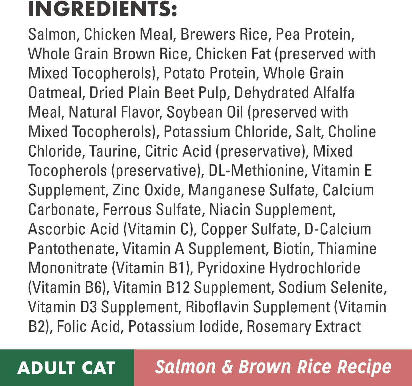 NUTRO WHOLESOME ESSENTIALS Adult Natural Dry Cat Food Salmon & Brown Rice Recipe, 14 Lb. Bag
