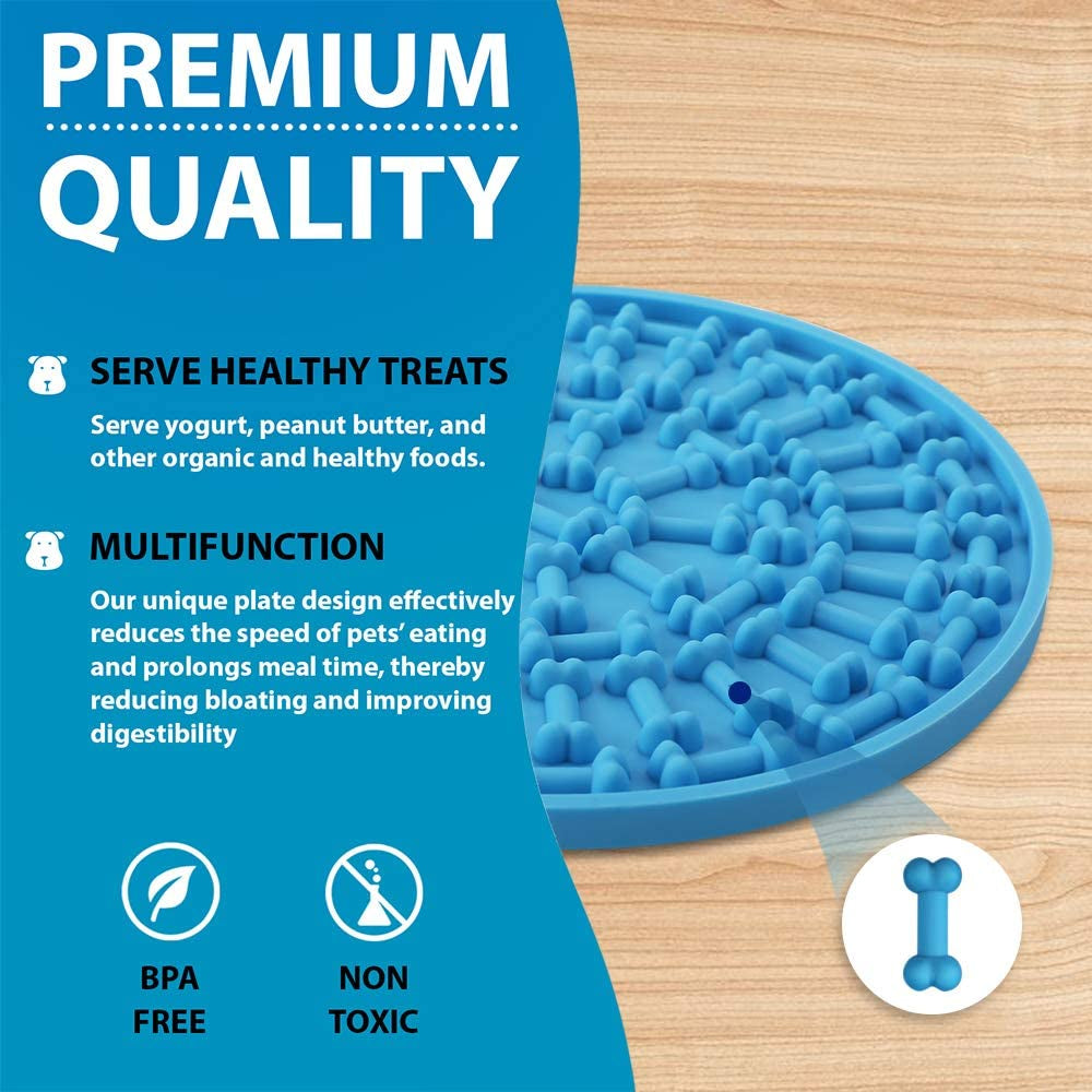 Lick Pad for Dog, Boredom and Anxiety Reducer for Dog Bath, 3 Pcs Dog Slow Feeder, Super Strong Suction on Wall, Dog Peanut Butter Lick Pad