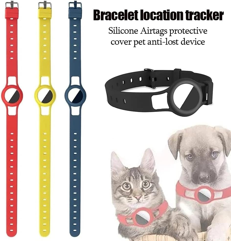 Air Tag Dog Collar Is Compatible with Apple Air Tag, Suitable for Small and Medium-Sized Cat and Dog Collars,Lightweight Adjustable -It Has Five Colors to Choose From