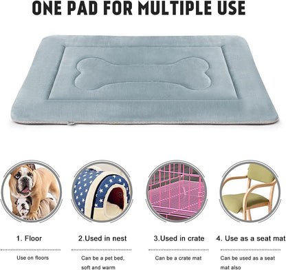 Large Dog Bed Crate Pad Mat 42In Washable Non-Slip Bottom Pet Bed Cat Beds Mattress Kennel Pad