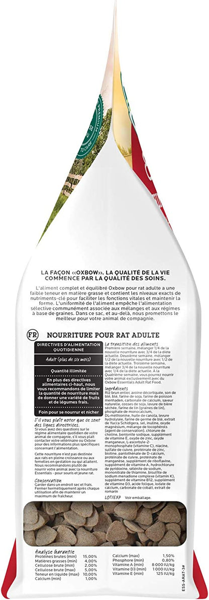 Oxbow Essentials Adult Rat Food - All Natural Adult Rat Food - 3 Lb.