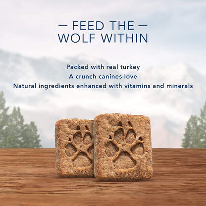 Blue Buffalo Wilderness Trail Treats High Protein Grain Free Crunchy Dog Treats Biscuits, Turkey Recipe 24-Oz Bag
