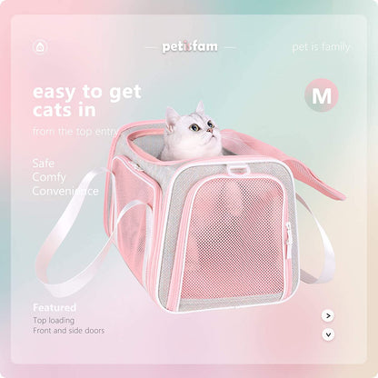 Soft Cute Travel Pet Carrier Bag for Medium Cats, Kitty and Puppy, Fantasy Pink, M