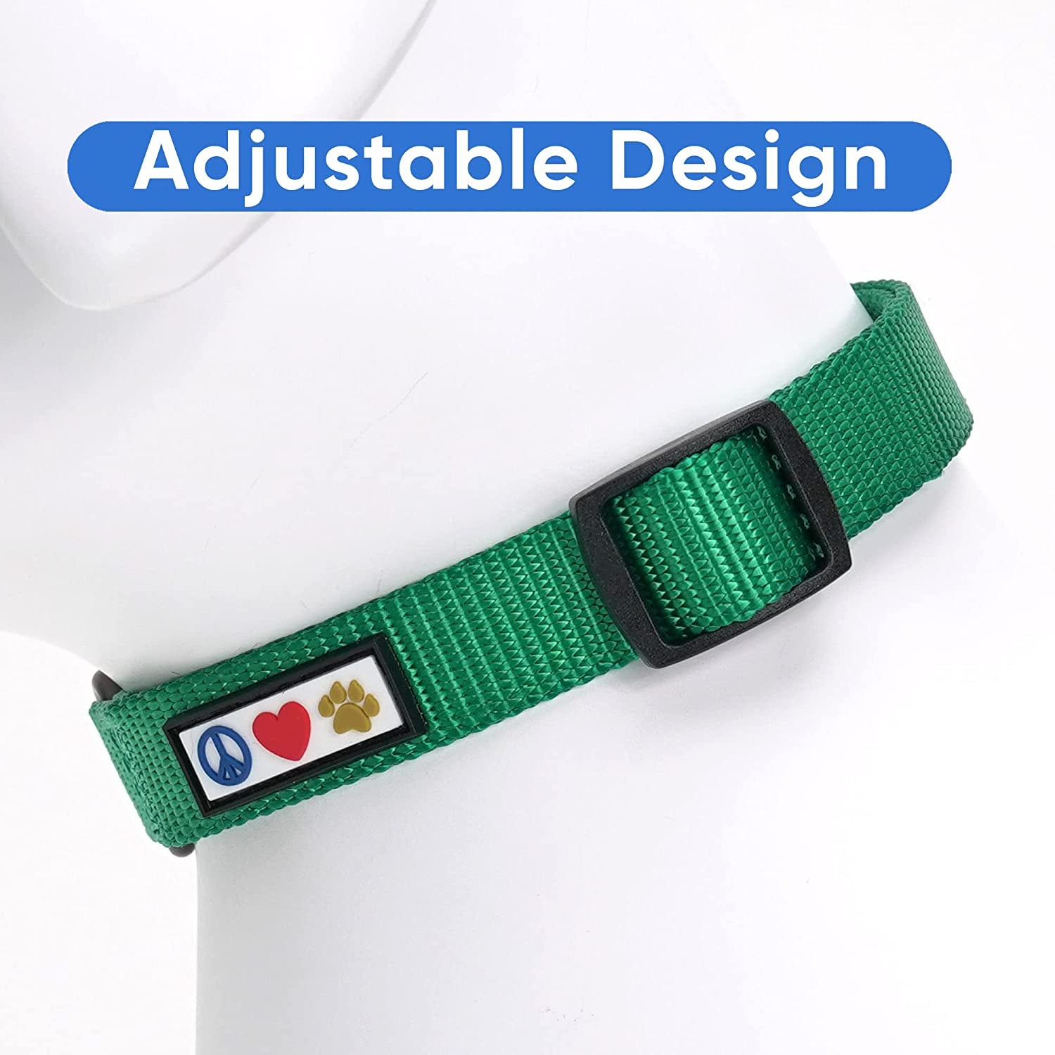Dog Collar for Large Dogs Training Puppy Collar with Solid - L - Lush Green