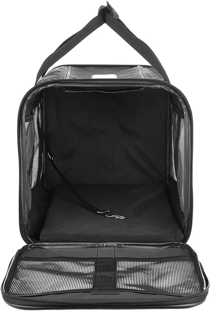 Scratchme Pet Travel Carrier Soft Sided Portable Bag for Cats and Small Dogs, Collapsible, Durable, Airline Approved, Travel Friendly, Carry Your Pet with Safely and Comfortably, Black Large