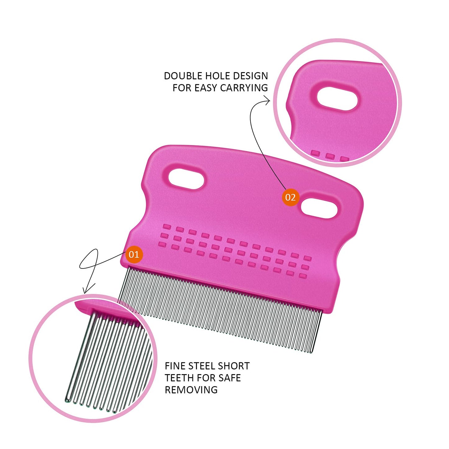 6 Pieces Pet Lice Combs Dog Grooming Flea Comb Cat Tear Stain Comb for Removal Dandruff, Hair Stain, Nit (White, Yellow, Green, Purple, Orange, Dark Blue)