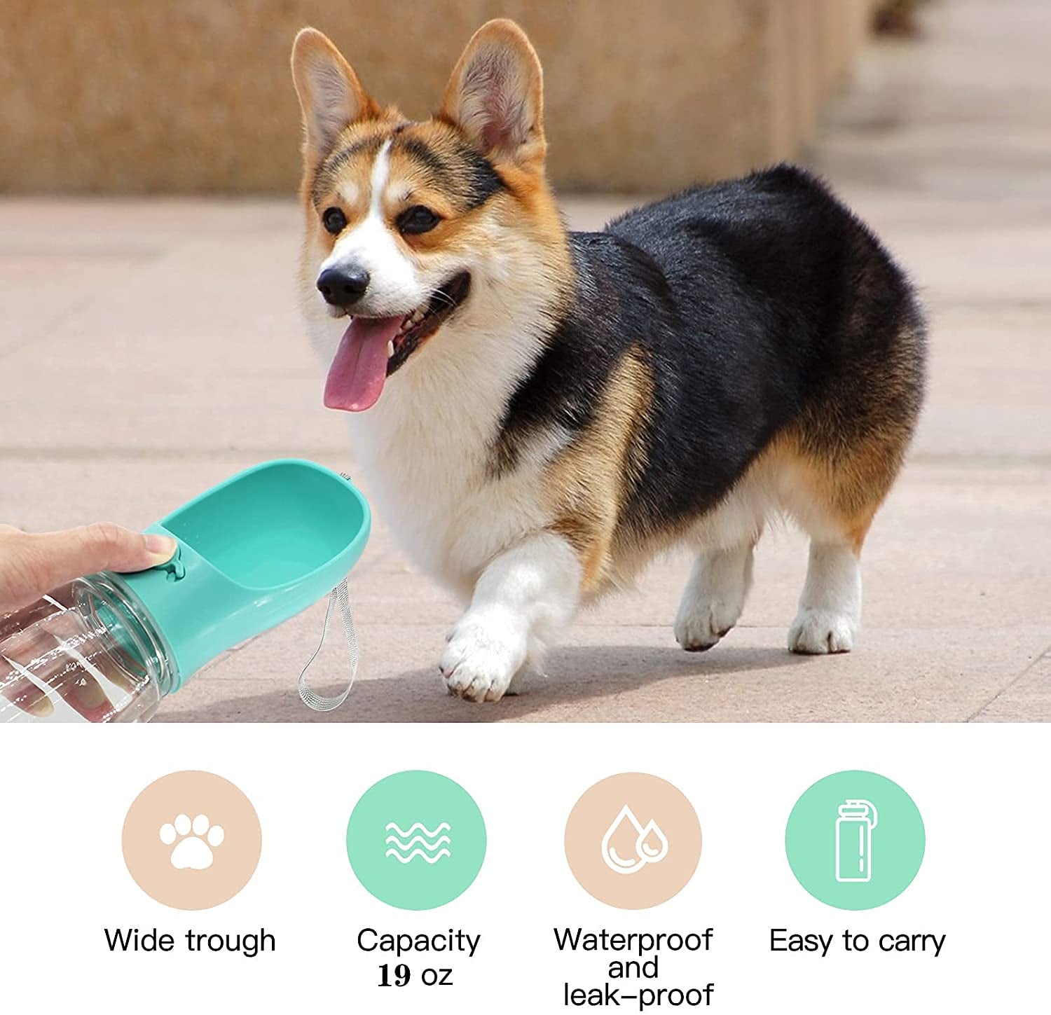 Dog Water Bottle Dog Bowls Dog Water Bowl Dispenser Portable Dog Water Bottles for Cat,Rabbit,Puppy and Other Pets for Walking,Hiking,Travel…