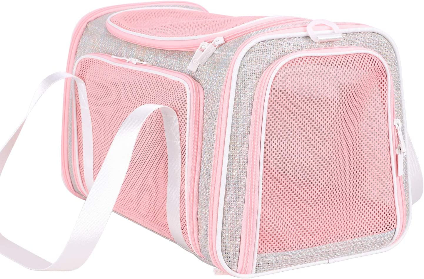 Soft Cute Travel Pet Carrier Bag for Medium Cats, Kitty and Puppy, Fantasy Pink, M