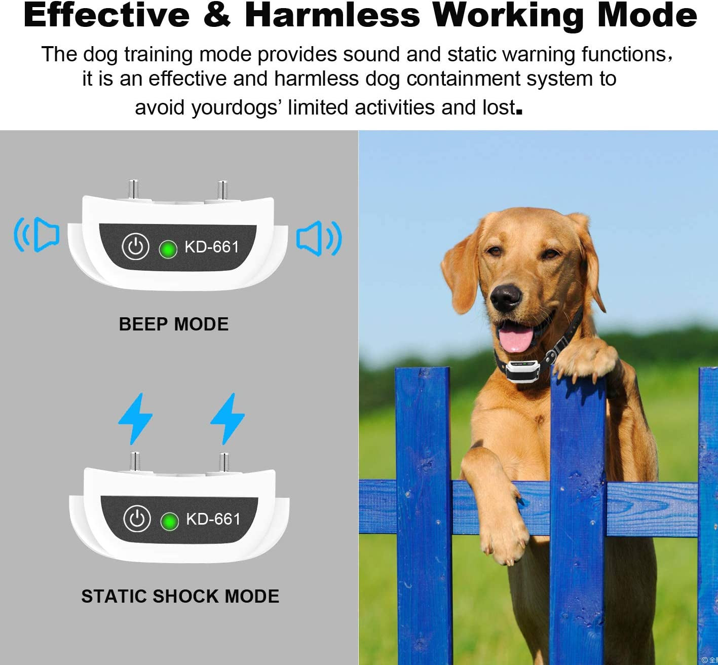 Latest Dog Fence Wireless System, Pet Containment System, Pets Dog Containment System Boundary Container with IP65 Waterproof Dog Training Collar Receiver