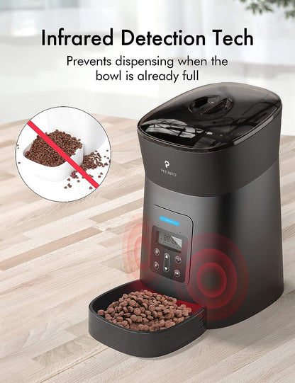 Automatic Cat Feeder with Camera, 1080P HD Video with Night Vision, 5G Wifi Pet Feeder with 2-Way Audio, Low Food & Blockage Sensor, Motion & Sound Alerts for Cat & Dog Single Tray