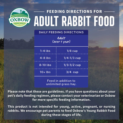 Oxbow Essentials Adult Rabbit Food - All Natural Adult Rabbit Pellets - 5 Lb.