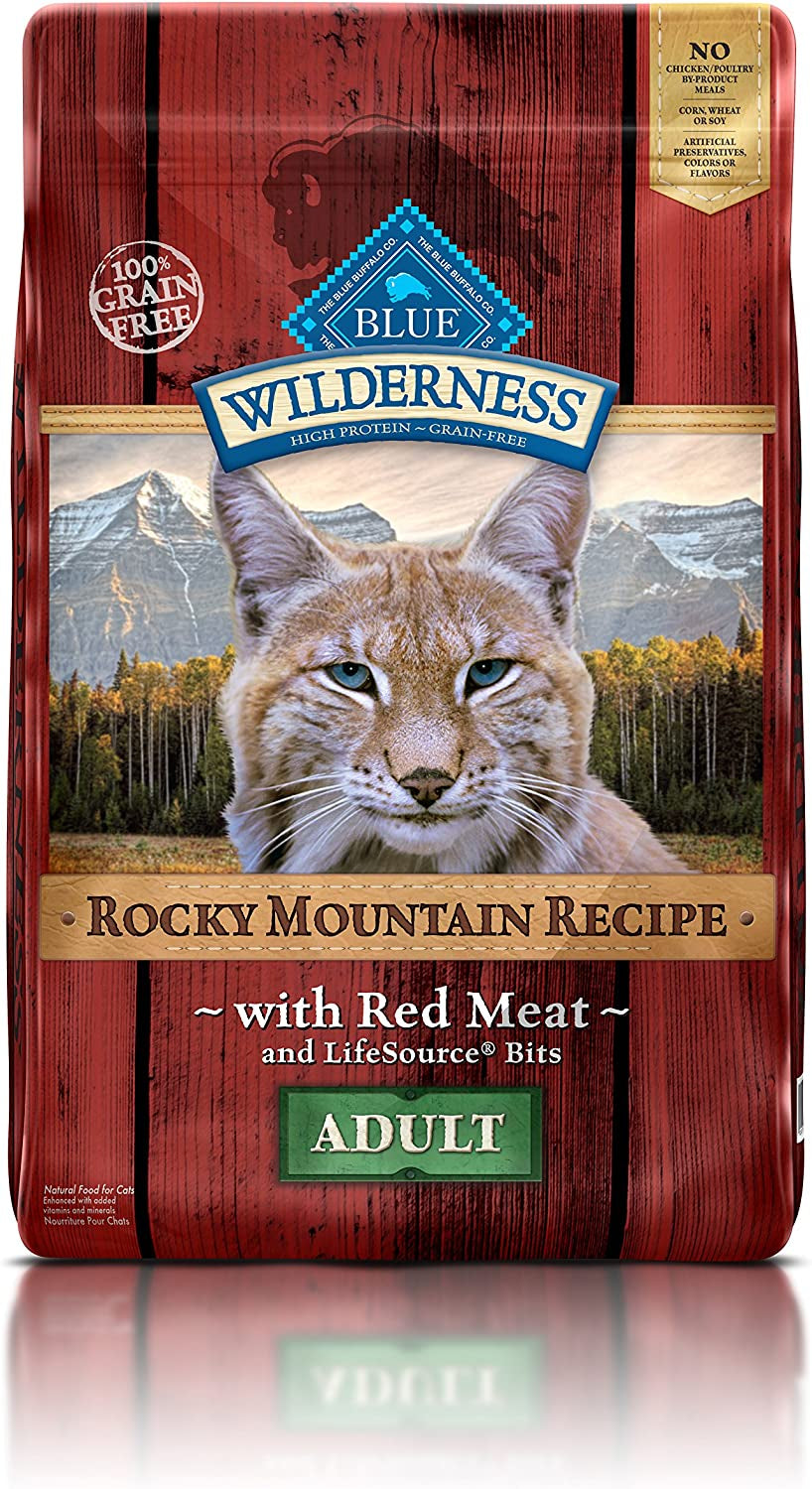 Blue Buffalo Wilderness Rocky Mountain Recipe High Protein, Natural Adult Dry Cat Food, Red Meat 10-Lb