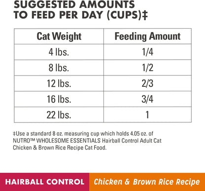 WHOLESOME ESSENTIALS Adult Hairball Control Natural Dry Cat Food Farm-Raised Chicken & Brown Rice Recipe, 14 Lb. Bag