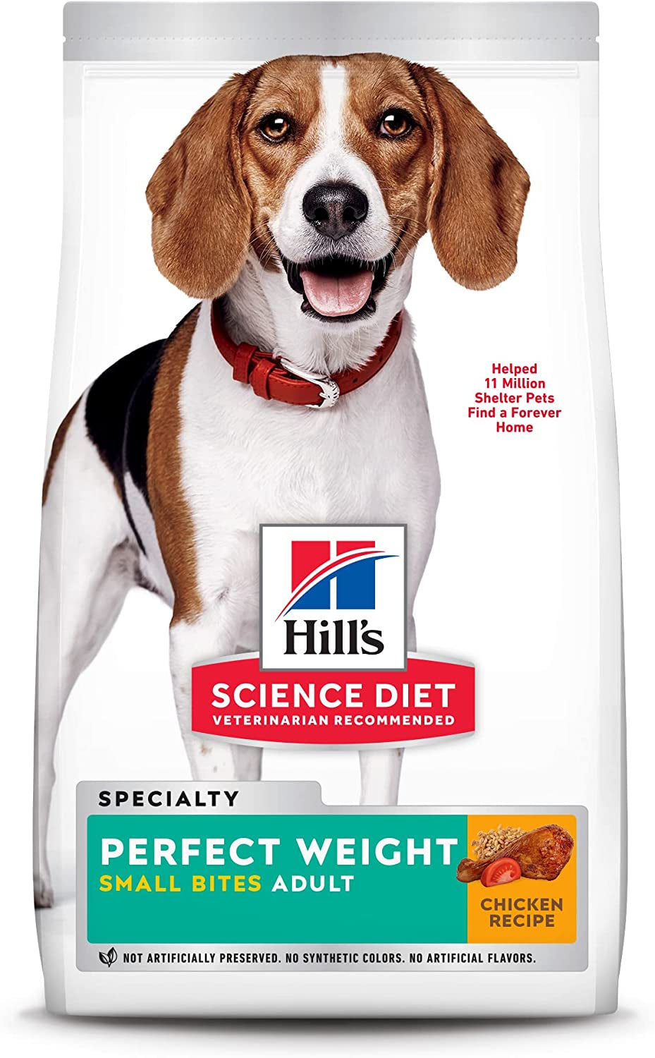 Hill'S Science Diet Adult Perfect for Weight Management, Small Bites Dry Dog Food, Chicken Recipe, 4 Lb Bag