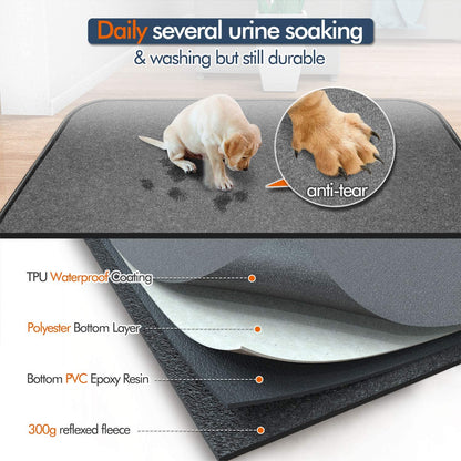 Washable Pee Pads for Dogs 72"X72" Upgrade Thicker 5 Layers Heavy Absorbency, Non Slip Quick Dry Waterproof Whelping Pads Reusable Dog Mats for Training Housebreaking for Playpen Crate Kennel