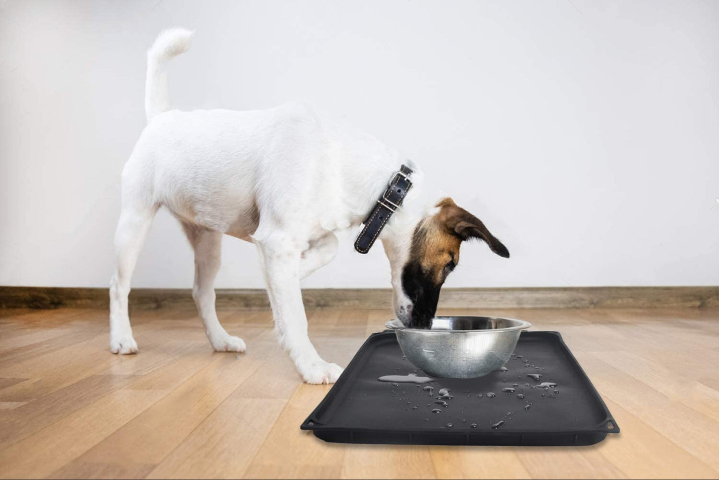 Pet Food Mat Waterproof Dog Mat 20"X13" Large – 0.6 Inch Raised Edge, Dog Cat Silicone Feeding Placemat Water Bowl Tray for Floors, Nonslip Washable Dog Mat for Food and Water