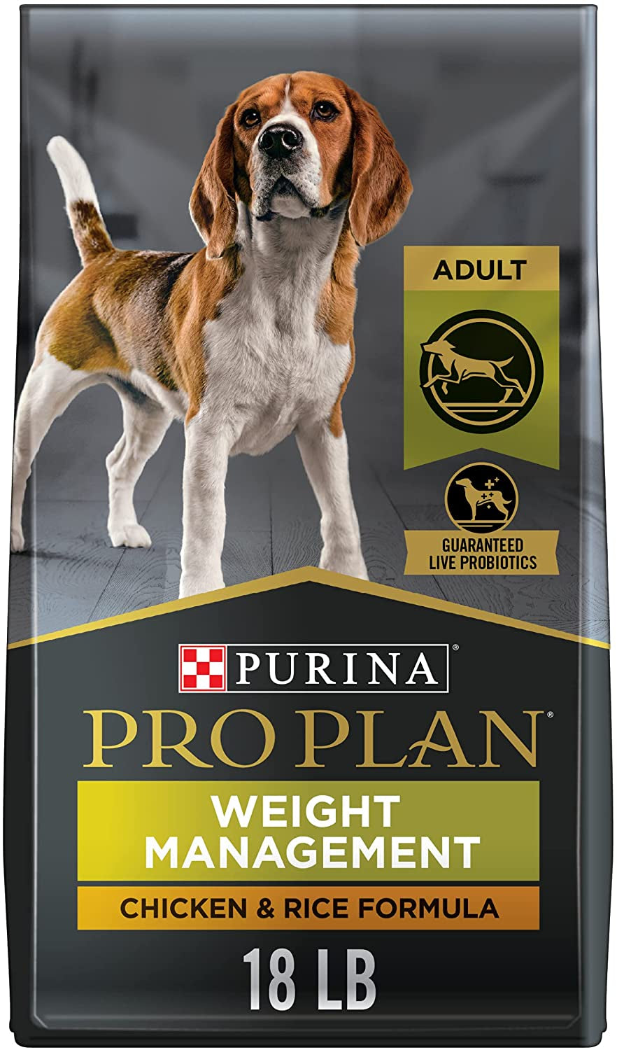 Purina Pro Plan Weight Management Dog Food with Probiotics for Dogs, Chicken & Rice Formula - 18 Lb. Bag