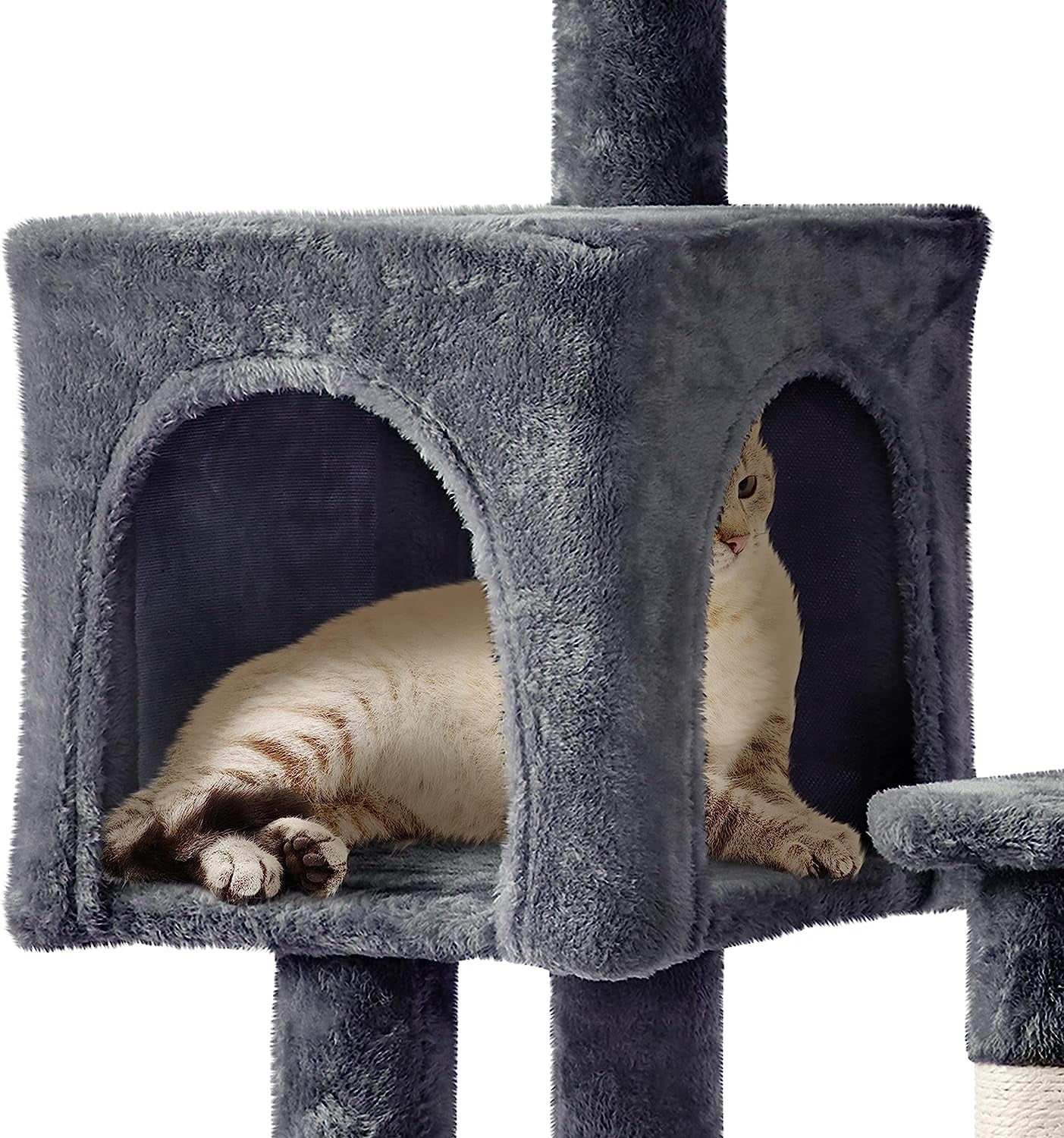 Cat Tree Cat Tower Multilevel Cat Trees for Indoor Cats with Scratching Posts Climbing Hole, Replaceable Dangling Balls Cat Condo for Large Cats and Kittens, 52In