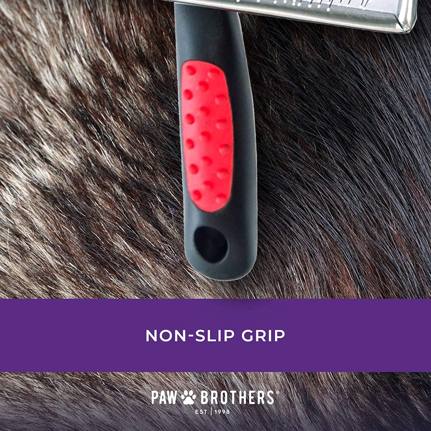 Paw Brothers Soft Pin Flat Slicker Brush for Dogs, Coated Tips, Gentle on Skin, Maximum Coverage, X-Large