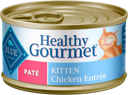 Blue Buffalo Healthy Gourmet Natural Kitten Pate Wet Cat Food Chicken 3-Oz Cans (Pack of 24)