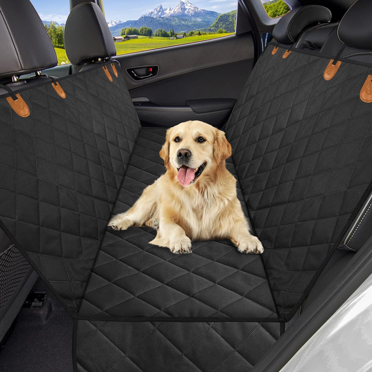 Upgraded Dog Car Seat Cover Pet Seat Covers for Back Seat, Scratch Proof & Nonslip Backing & Hammock, 600D Heavy Duty Dog Seat Cover for Cars, Trucks and Suvs