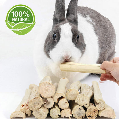 100G Pet Snacks Sweet Bamboo Chew Toy for Squirrel Rabbits Guinea Pigs Chinchilla Hamster (About 10-14 Sticks)
