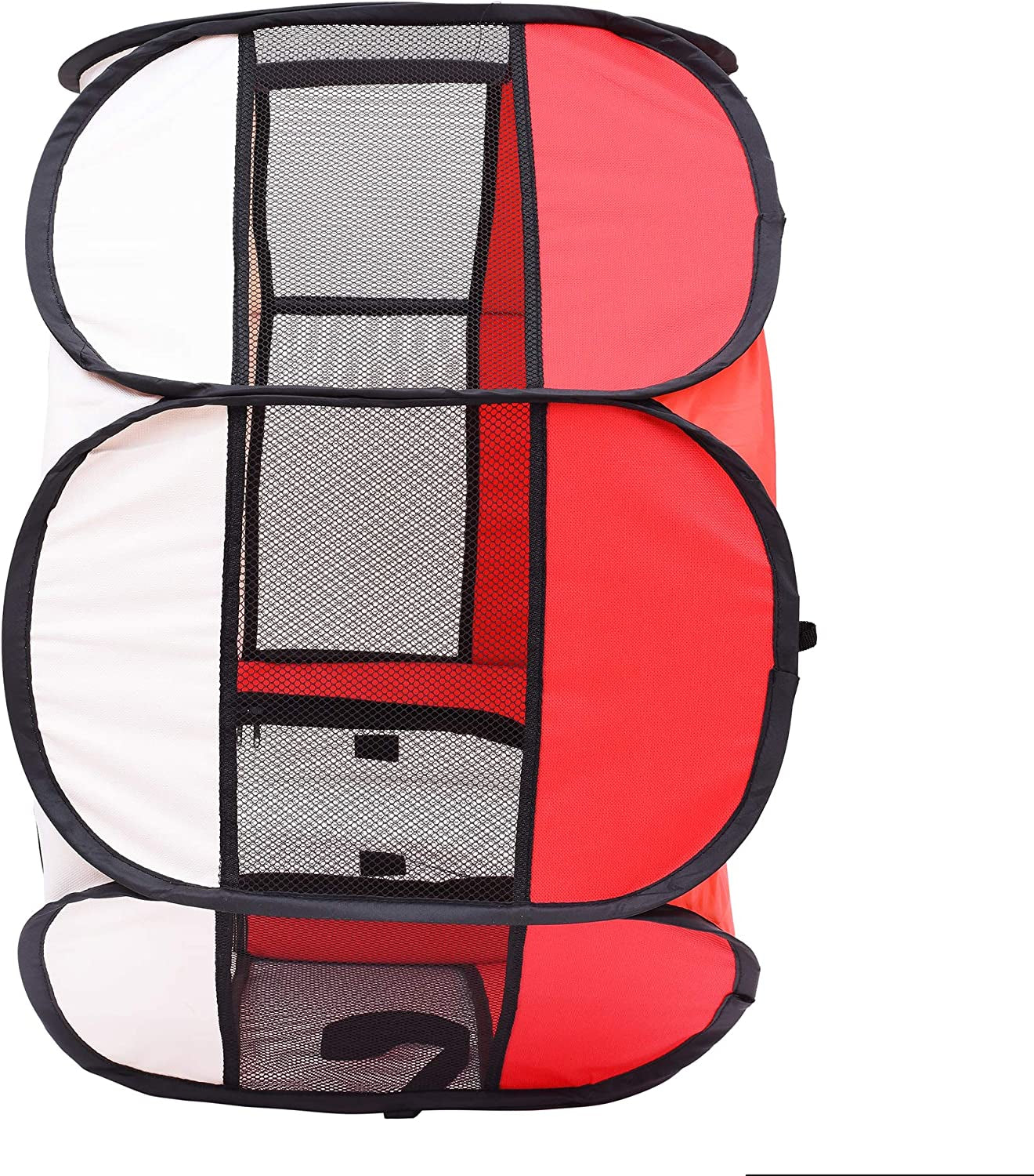 Mile High Life | Foldable Dog Playpen | Portable Dog Crate W Removable Shade Cover | Dog Kennel Indoor/Outdoor W Carry Case | Pen Tent for Dog/Cat/Rabbit(Red, Small (29"X29"*17"))