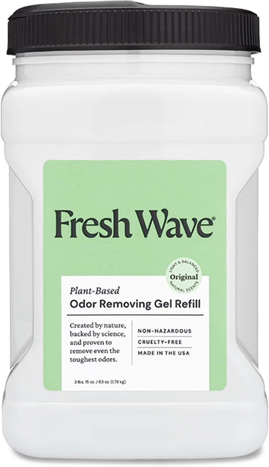 Odor Removing Gel Refill, 63 Oz.| Safer Odor Absorbers for Home | Natural Plant-Based Odor Eliminator | Every 15 Oz. Lasts 30-60 Days | for Cooking, Trash & Pets