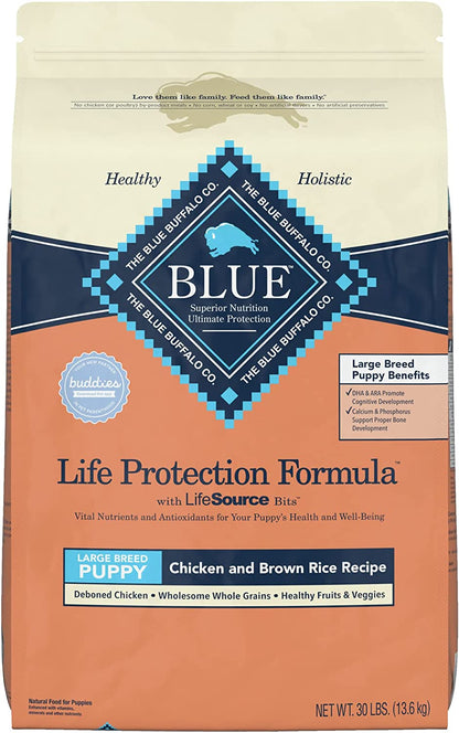Blue Buffalo Life Protection Formula Natural Puppy Large Breed Dry Dog Food, Chicken and Brown Rice 30-Lb