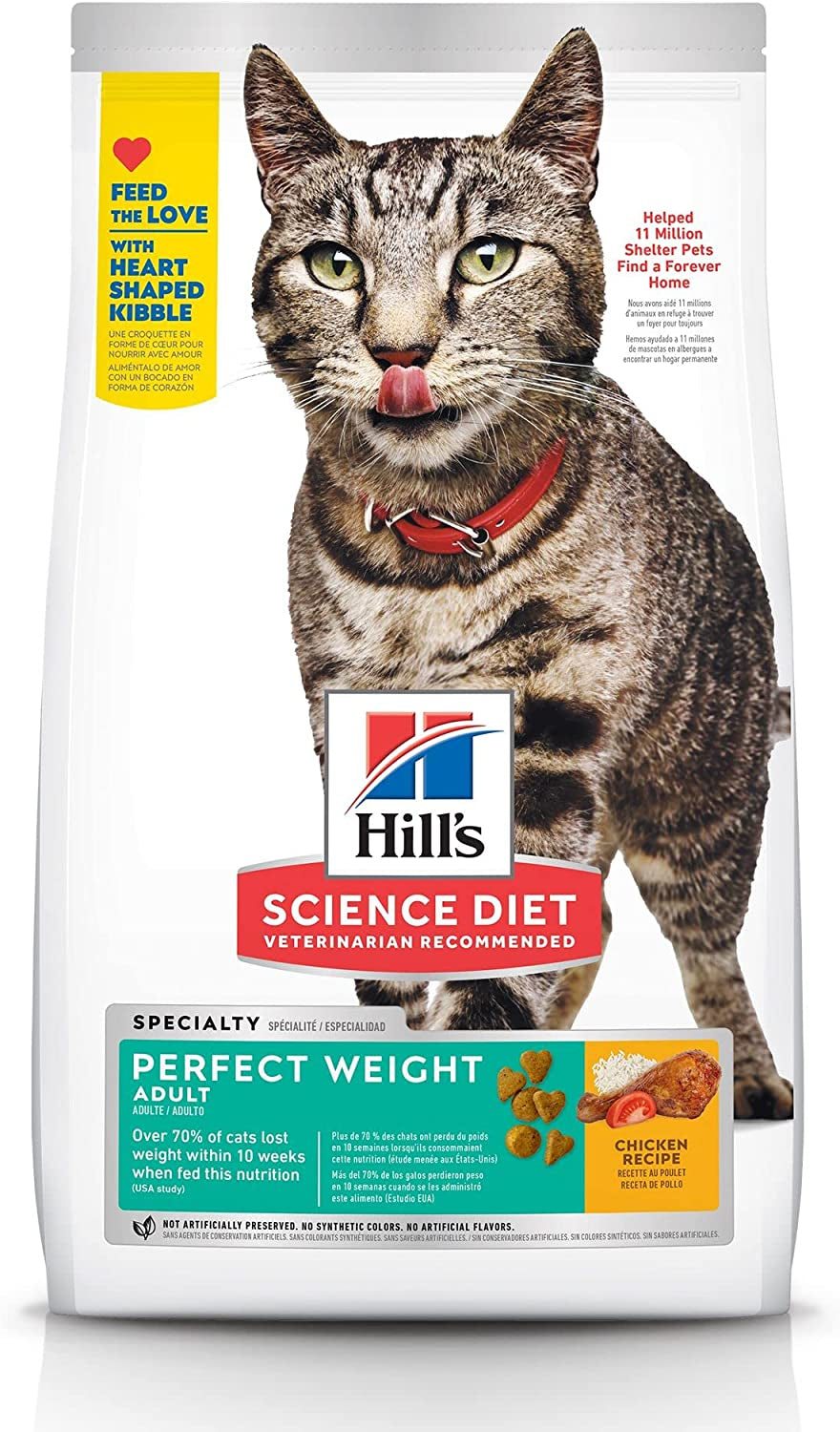 Hill'S Science Diet Dry Cat Food, Adult, Perfect Weight for Healthy Weight & Weight Management, Chicken Recipe, 3 Lb. Bag