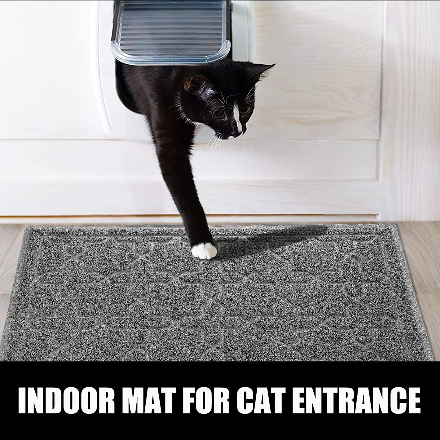 Cat Litter Mat, 35.4"X23.6" Litter Box Mat with Litter Lock Mesh, Soft Durable Cat Litter Mat Litter Trapping Mat, Easy to Clean, Non-Slip, Water Resistant, Litter Free Floors,Dark Grey