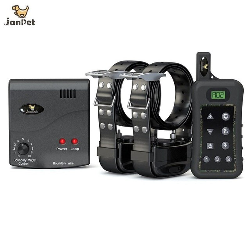 JANPET Dog Training Electric Dog Fence System Remote Control 1200M Transmitter & Rechargeable Waterproof Dog Receiver Collar