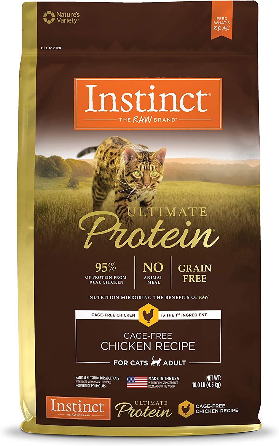 Instinct Ultimate Protein Grain Free Cage Free Chicken Recipe Natural Dry Cat Food, 10 Lb. Bag