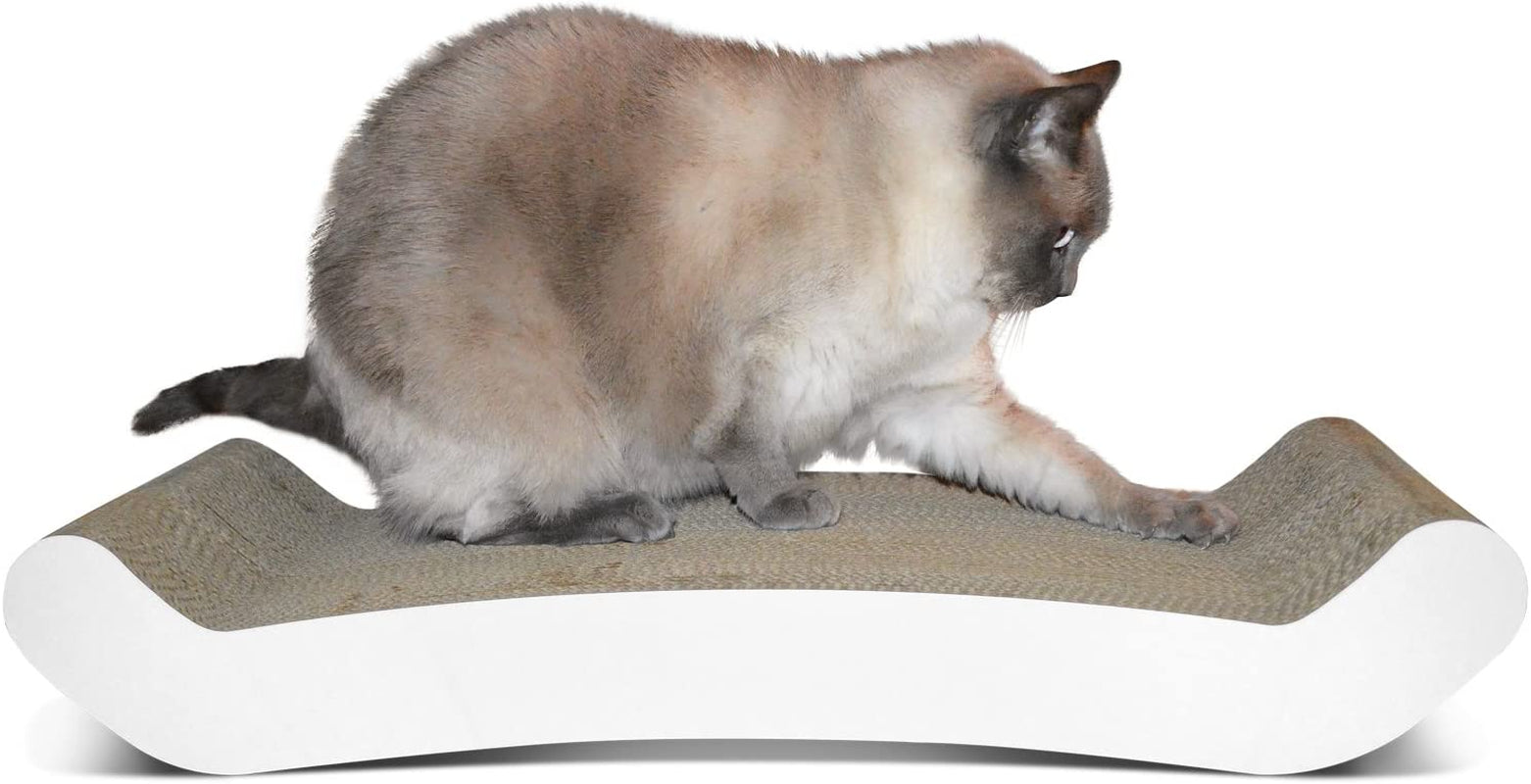 Petfusion Flippad Cat Scratcher Lounge, 27 Inch Reversible Cat Scratching Pad. Scratch, Play, Perch, Lounge. Superior Cardboard Cat Lounge. 1 Yr Warr