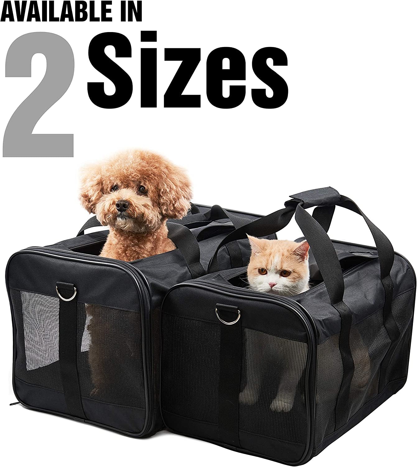 Scratchme Pet Travel Carrier Soft Sided Portable Bag for Cats, Small Dogs, Kittens or Puppies, Collapsible, Durable, Airline Approved, Travel Friendly, Carry Your Pet with You Safely and Comfortably