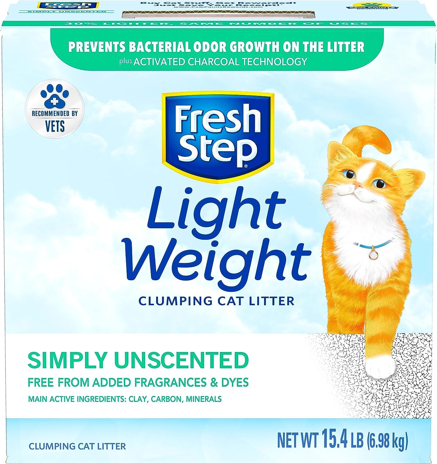 Lightweight Clumping Cat Litter, Unscented, 15.4 Lbs