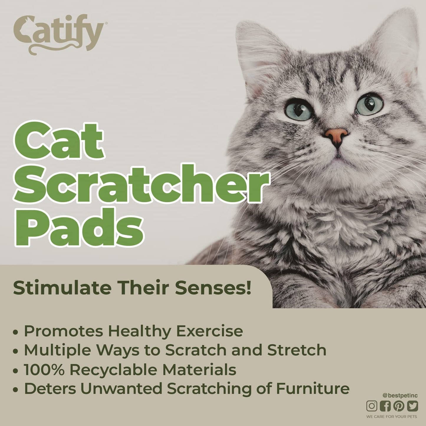 Best Pet Supplies Catify Cat Scratcher Pad - Wide (3 Pack)