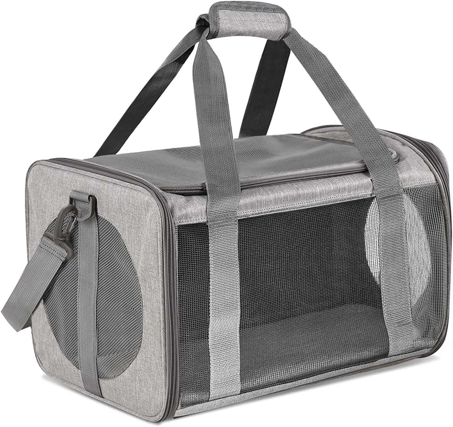 Cat Carriers Dog Carrier Pet Carrier for Small Medium Cats Dogs Puppies up to 15 Lbs, TSA Airline Approved Small Dog Carrier Soft Sided, Collapsible Waterproof Travel Puppy Carrier - Grey